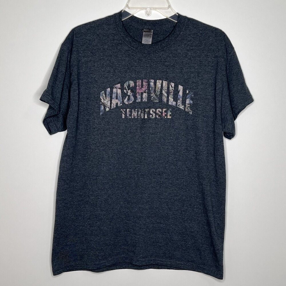 Nashville Gray T-Shirt - Size Medium Camo Logo Streetwear Loungewear